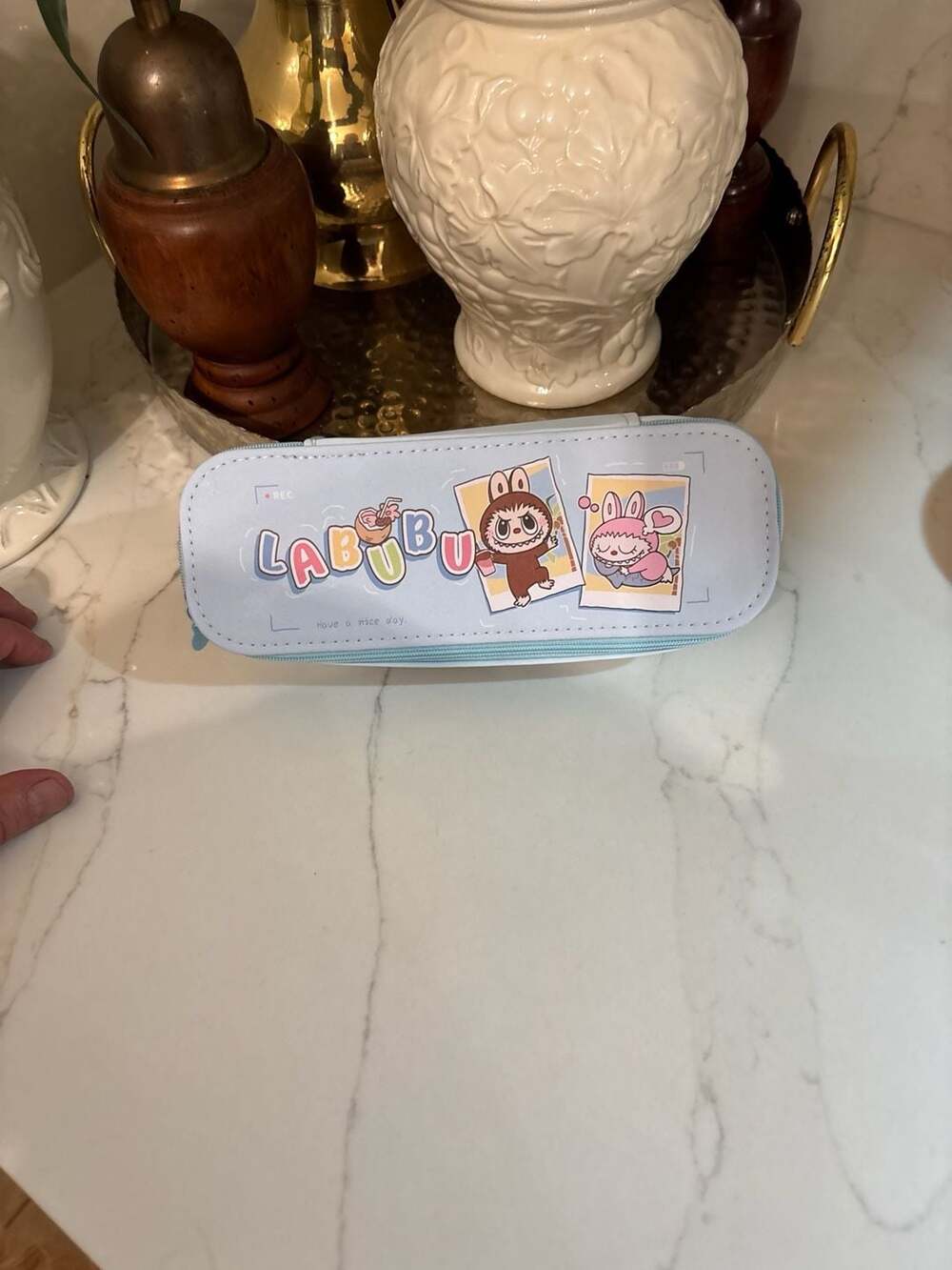 Pop Mart Labubu Have A Nice Day Blue Pencil Case